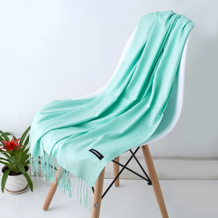 Fashion Solid Scarf Women Cashmere Soft Winter Warm Scarves Hijab Female Long Headband Shawl Wraps Bandana Foulard 2022 Echarpe Quick Pick Grocers
